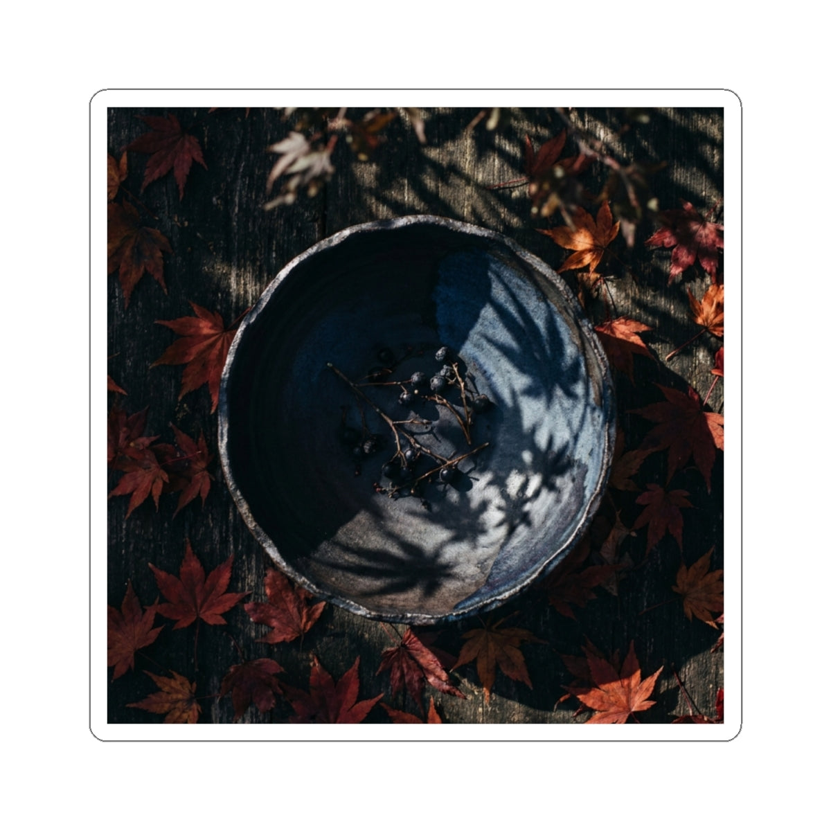 Dappled Ceramic Bowl Sticker - Dark Japandi Kanso