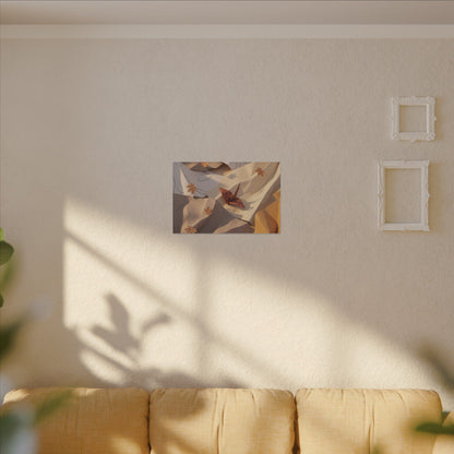 Autumn Paper Fold Minimal Line Canvas Art | Cozy Decor