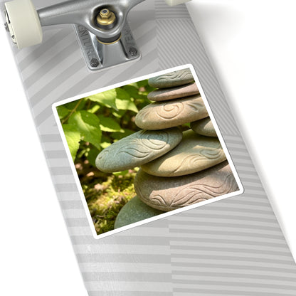 Dappled River Stones Sticker - Japandi Fukinsei Art Print