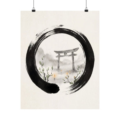 Spring Torii Gate Enso Wall Art Print | Calm Decor Art Print