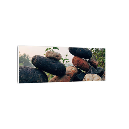 River Stones Canvas Art | Spring Kintsugi Broken Beauty Art