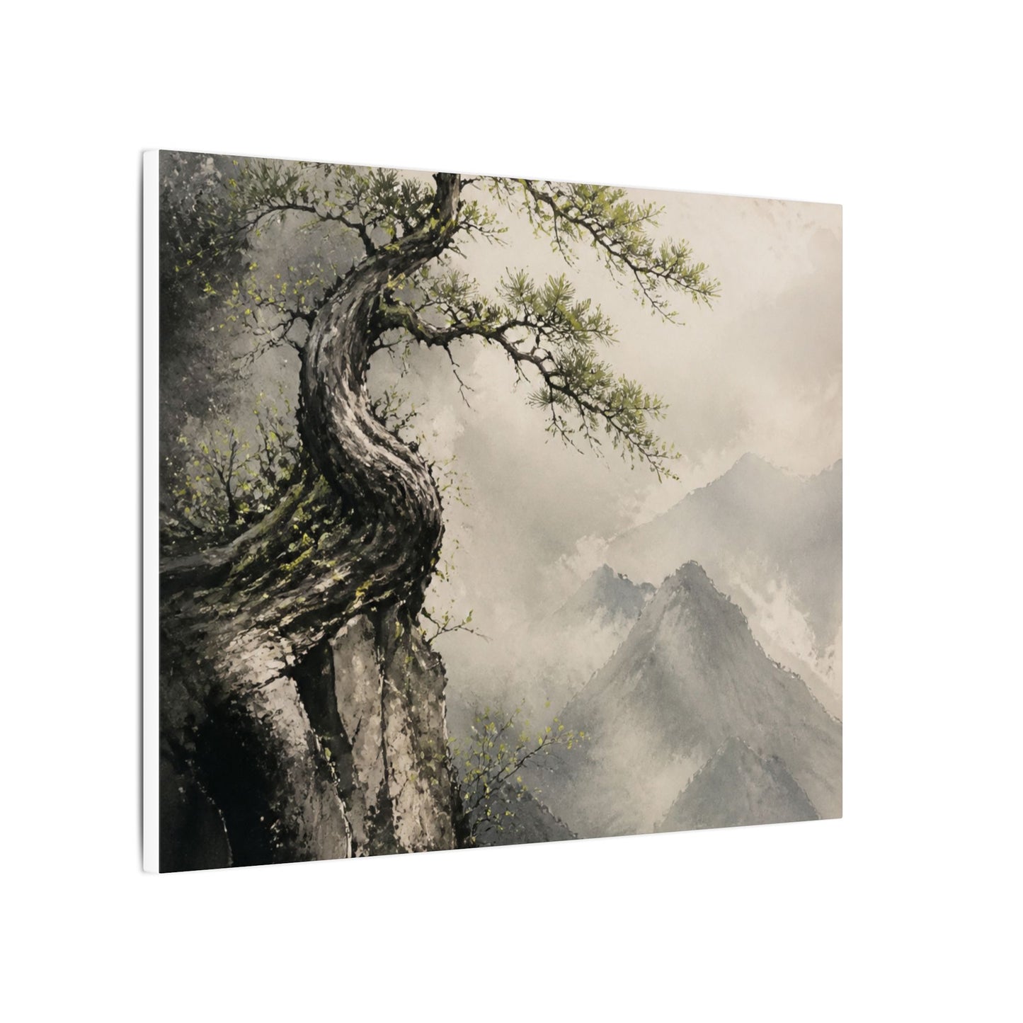 Spring Pine Tree Watercolor Canvas Art | Warm Decor