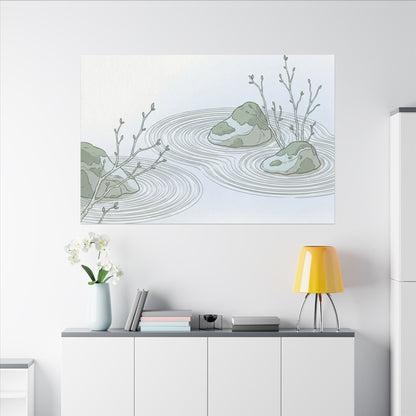 Moonlight Rock Garden Canvas Art - Japandi Ma