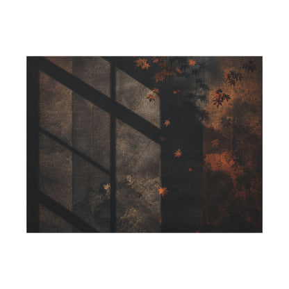 Sophisticated Shadow Play Canvas Art - Dark Texture Dark Japandi