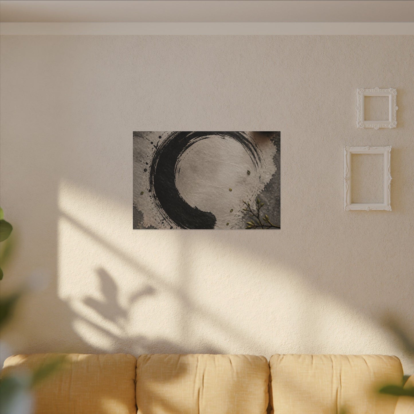 Candlelight Ink Brushstroke Canvas Art - Zen Ma