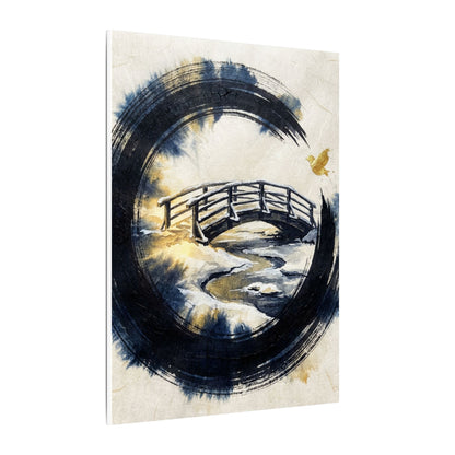 Autumn Ink Brushstroke Karesansui Canvas Art | Peaceful Decor