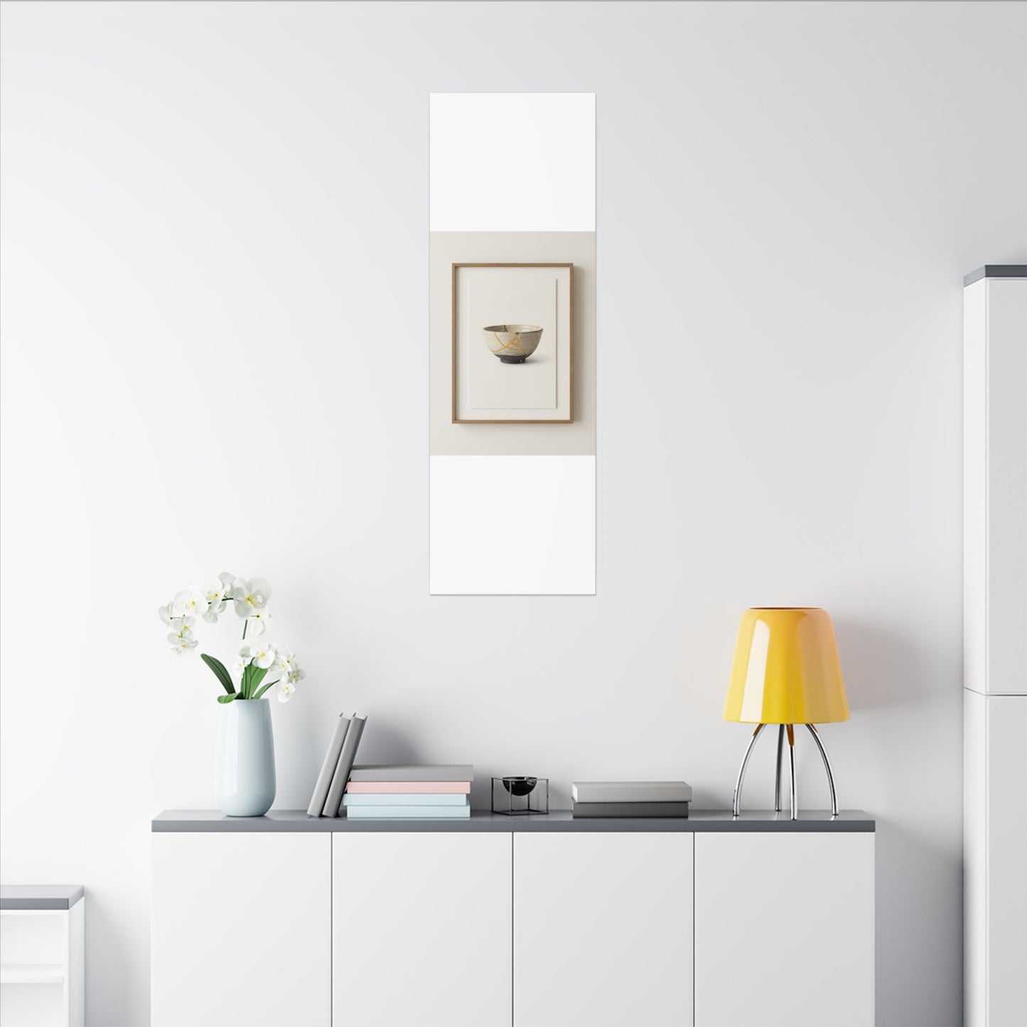 Kintsugi Charcoal Canvas Art