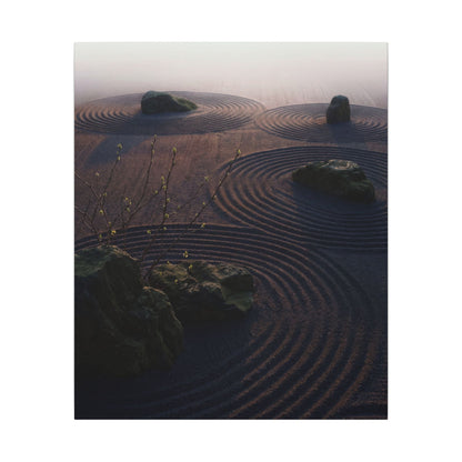 Spring Rock Garden Shadow Zen Canvas Art | Luxurious Decor