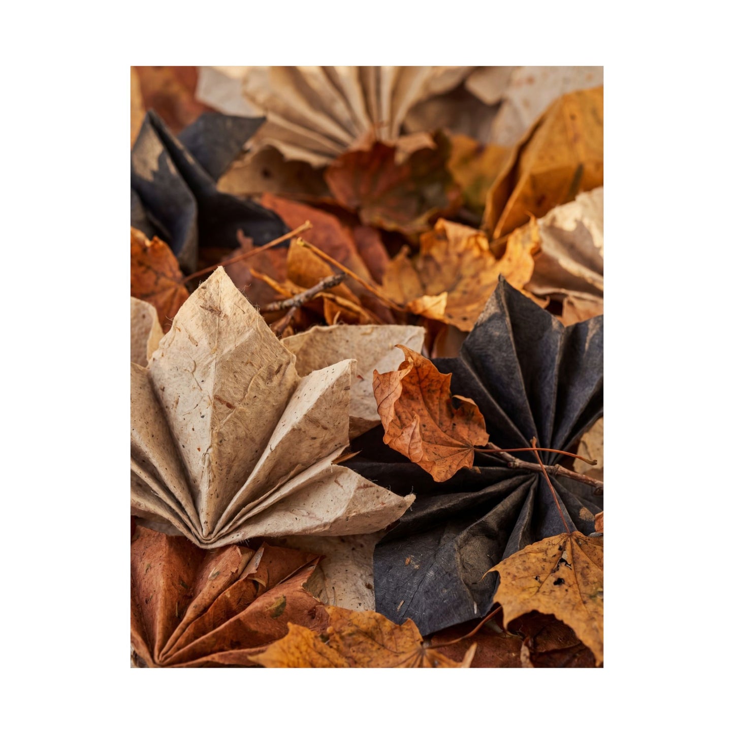 Paper Fold Wall Art Print | Autumn Japandi Texture Art