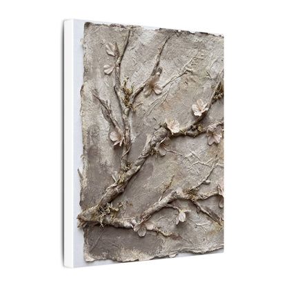 Summer Cherry Blossom Texture Canvas Art | Earthy Decor