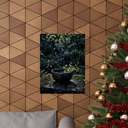 Ceramic Bowl Shadow Zen Wall Art Print | Moody Dark Japandi Art