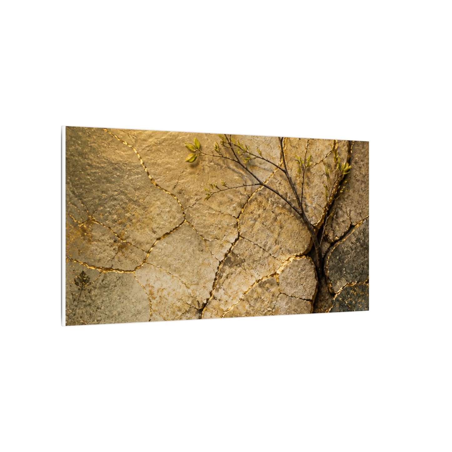 Cracked Earth Spring Canvas Art | Japandi Warm Design