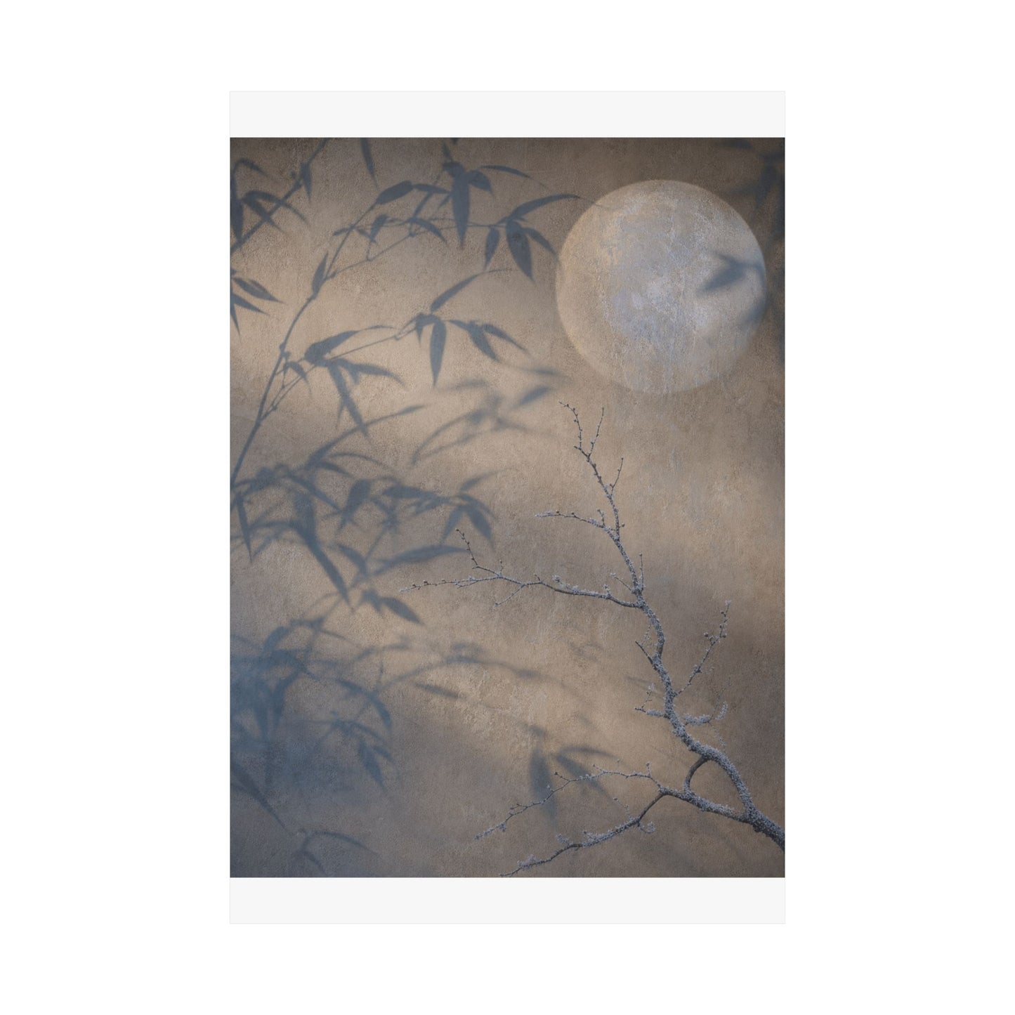 Seijaku Shadow Play Wall Art Print - Japandi Japanese Pattern