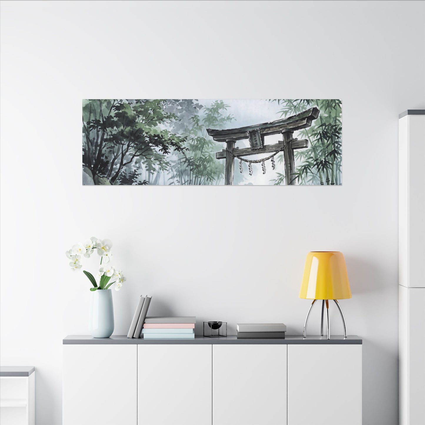 Moonlight Torii Gate Canvas Art - Zen Fukinsei