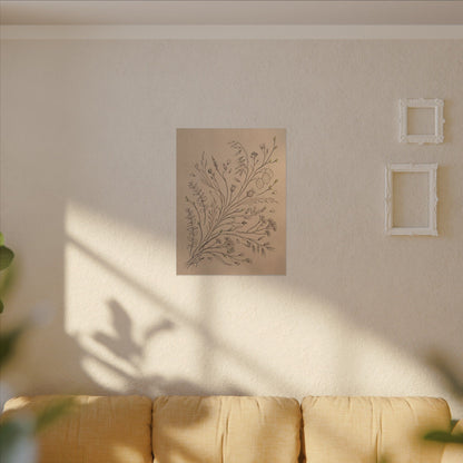 Dried Flowers Canvas Art | Spring Japandi Minimal Line Art