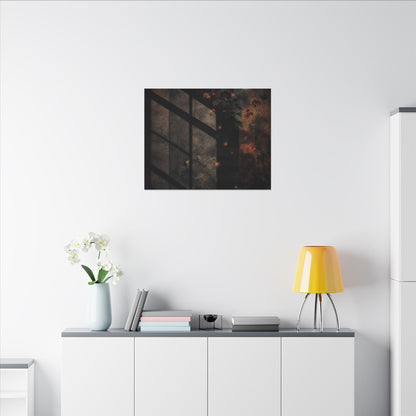 Sophisticated Shadow Play Canvas Art - Dark Texture Dark Japandi