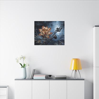 Winter Lotus Flower Broken Beauty Canvas Art | Healing Decor