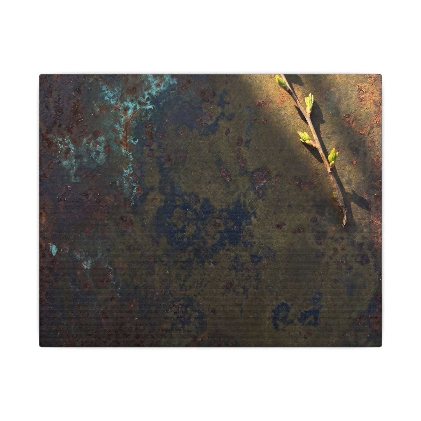 Golden Hour Rust Patina Canvas Art - Dark Japandi Ma