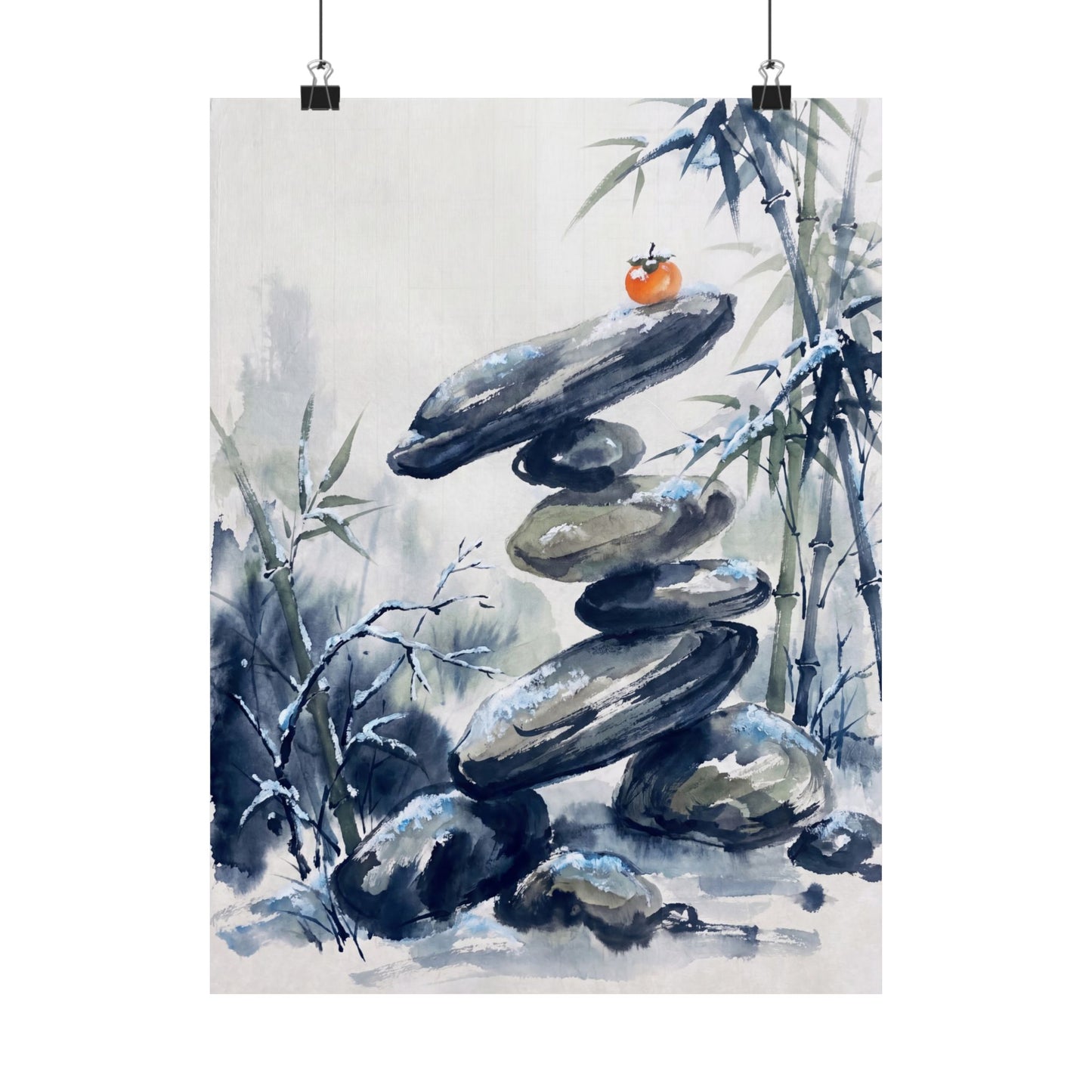 Moonlight River Stones Wall Art Print - Zen Datsuzoku Art Print