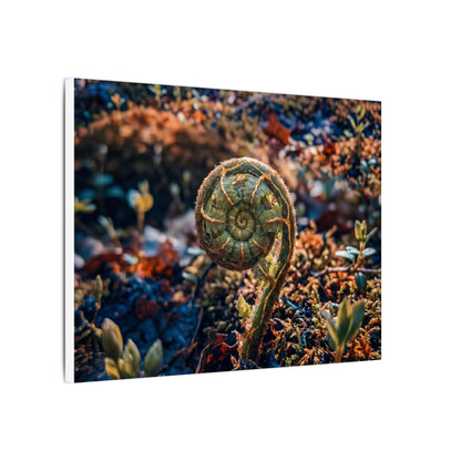 Kintsugi Fern Unfurling in Dappled | Gold Vein Canvas Art