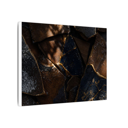 Fukinsei Broken Pottery Canvas Art - Dark Japandi Dark Texture