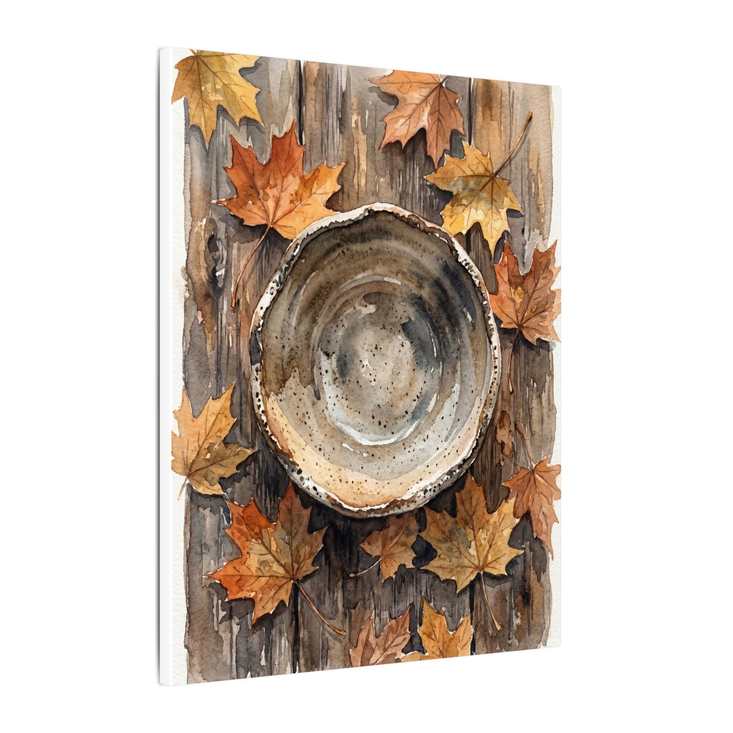 Ma Ceramic Bowl Canvas Art - Japandi Watercolor