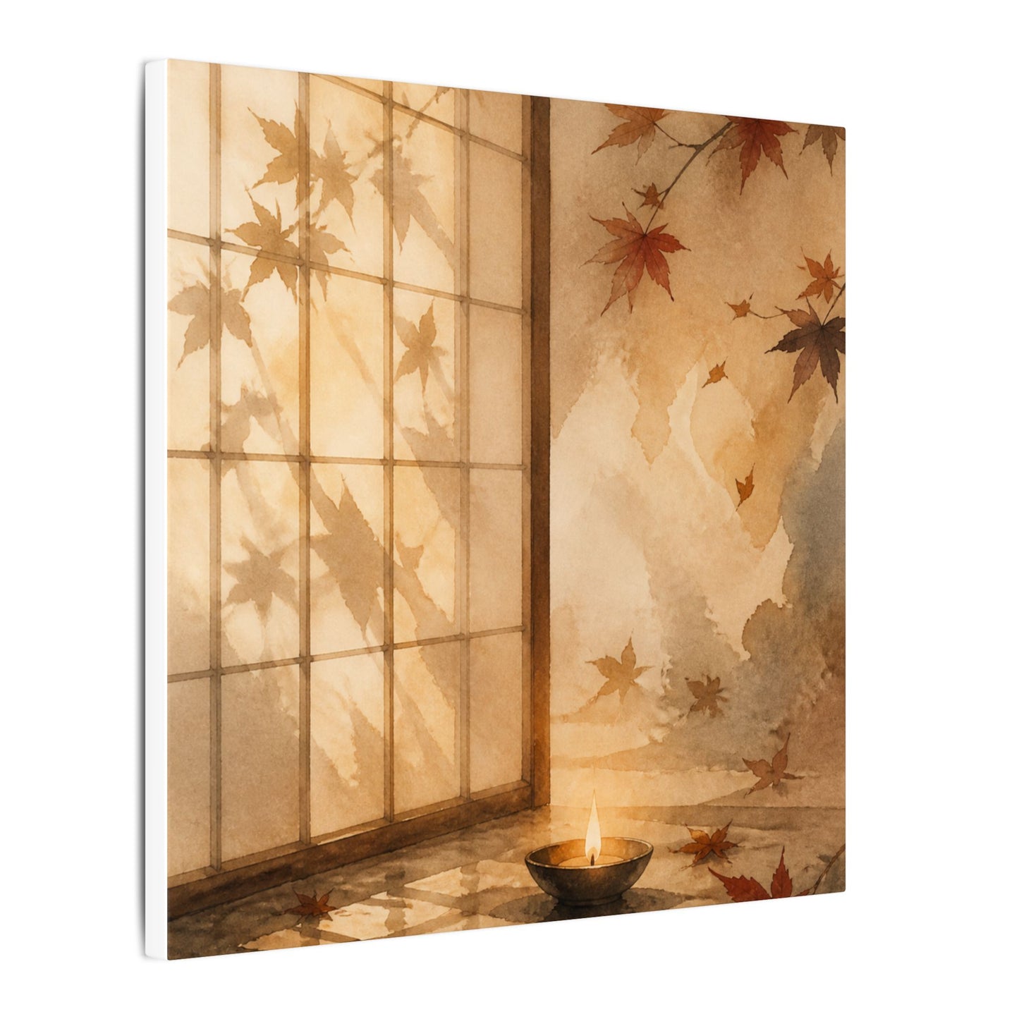 Candlelight Shoji Screen Canvas Art - Japandi Ma