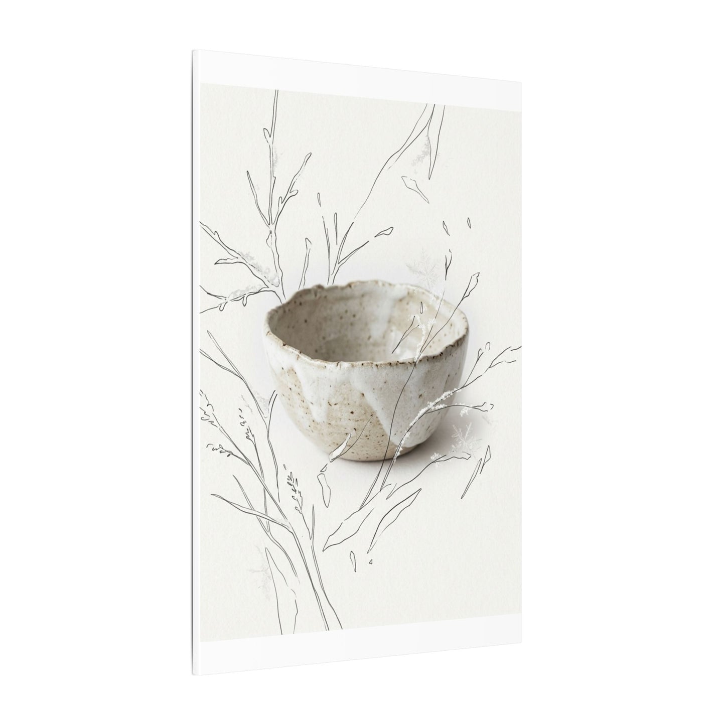 Neutral Ceramic Bowl Canvas Art - Minimal Line Japandi