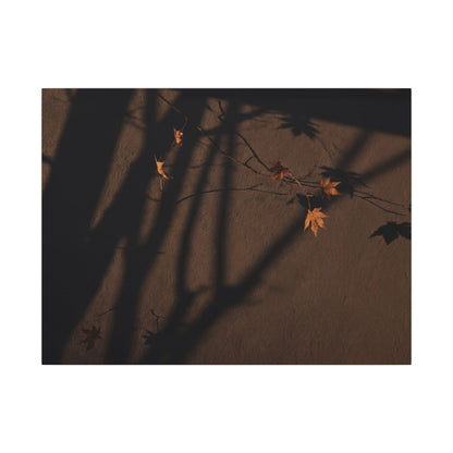 Shadow Play Autumn Canvas Art | Dark Japandi Luxurious Design Art Print