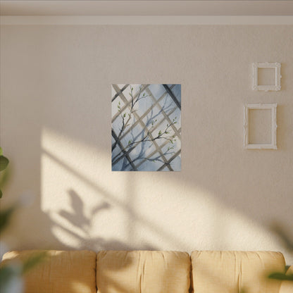 Shoji Screen Canvas Art | Spring Japandi Watercolor Art
