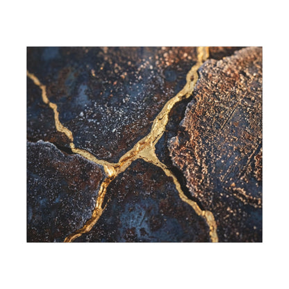 Winter Rust Patina Gold Vein Canvas Art | Resilient Decor