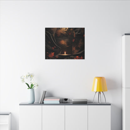 Silk Drape Autumn Canvas Art | Dark Japandi Moody Design