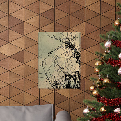 Golden Hour Shadow Play Wall Art Print - Japandi Mono No Aware
