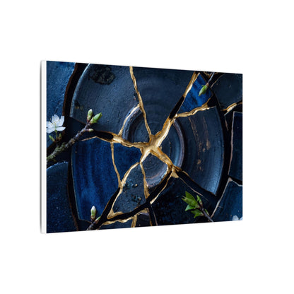 Moonlight Broken Pottery Canvas Art - Kintsugi Fukinsei