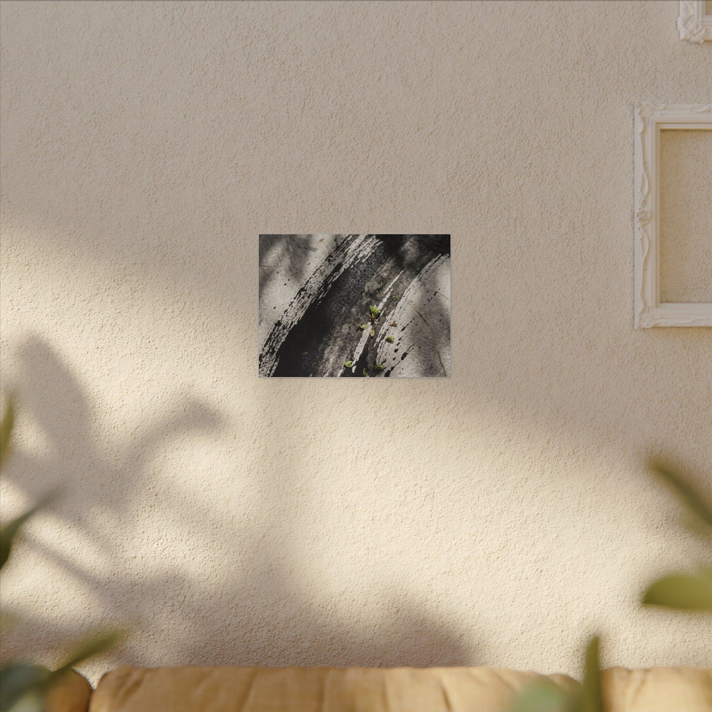 Ink Brushstroke Canvas Art | Spring Dark Japandi Moody Minimal Art