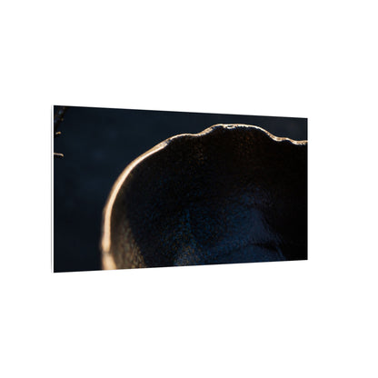Ma Ceramic Bowl Canvas Art - Dark Japandi Shadow Zen