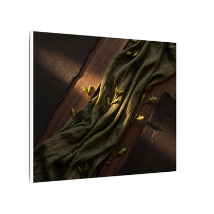 Silk Drape Canvas Art | Spring Dark Japandi Dark Texture Art
