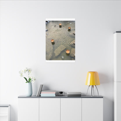 Water Ripple Canvas Art | Winter Japandi Japanese Pattern Art