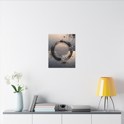 Winter Water Ripple Enso Canvas Art | Tranquil Decor