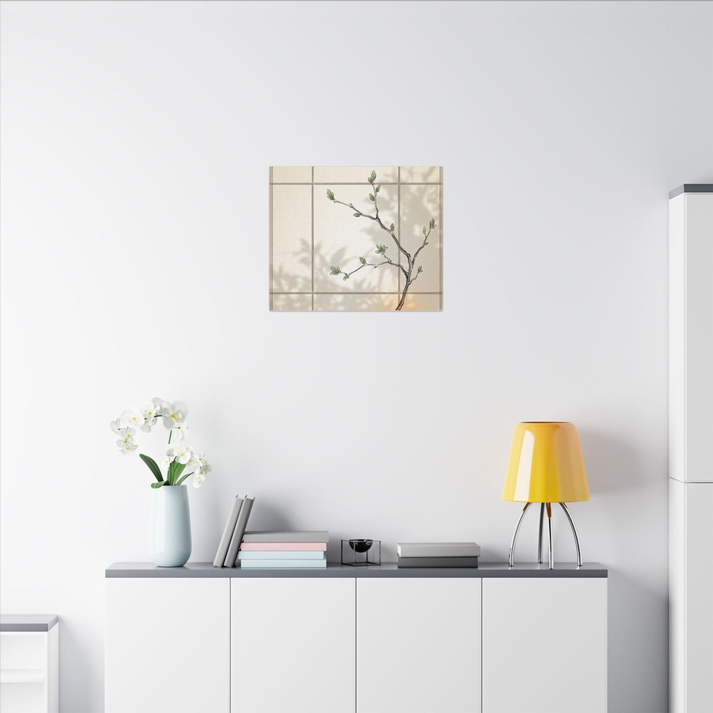 Shoji Screen Spring Canvas Art | Japandi Cozy Design