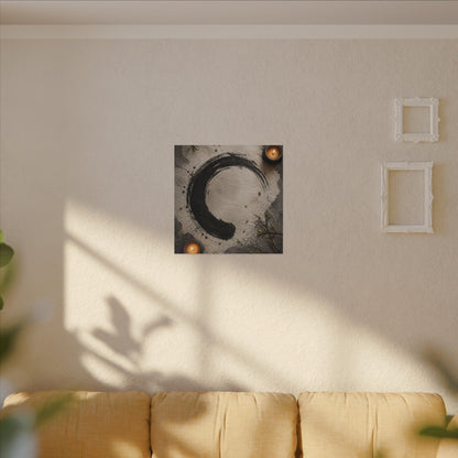 Candlelight Ink Brushstroke Canvas Art - Zen Ma