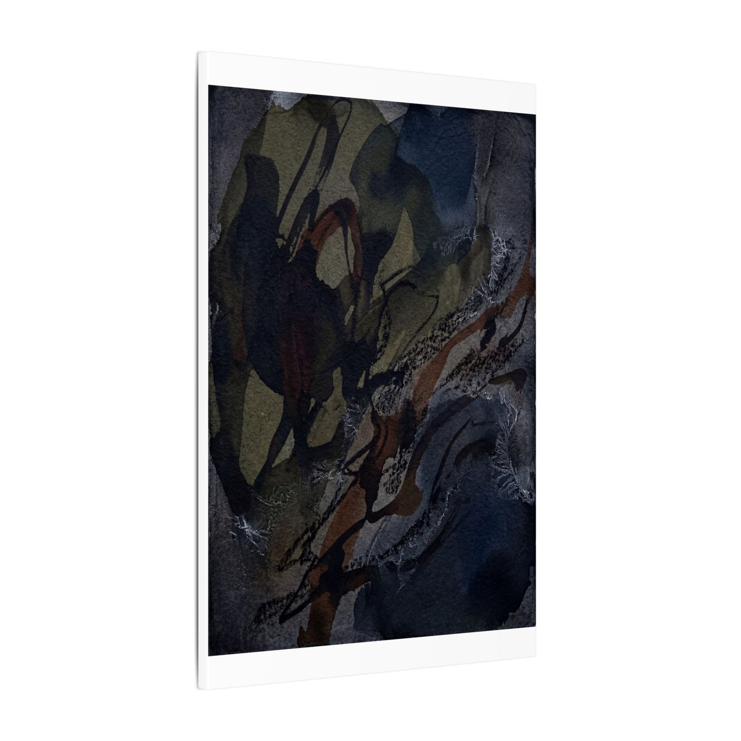 Shadow Play Winter Canvas Art | Dark Japandi Luxurious Design