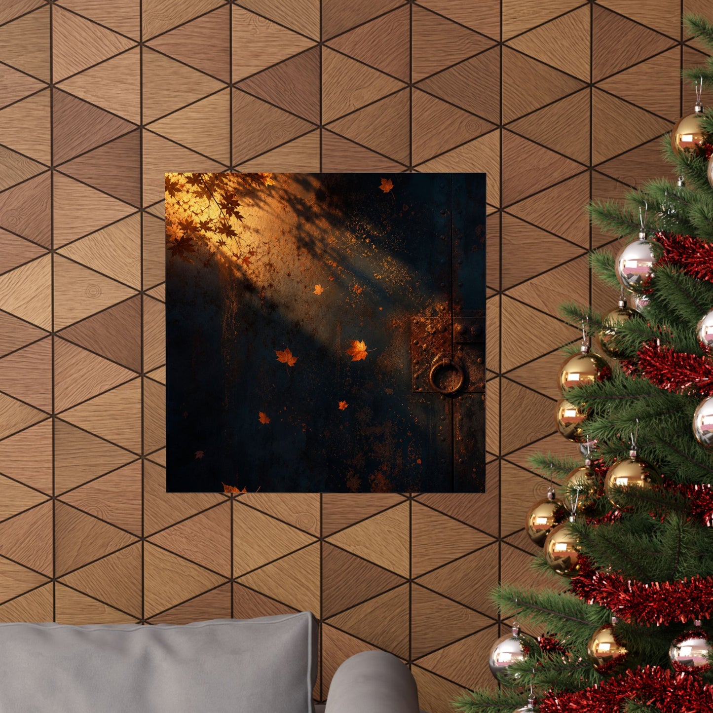 Rust Patina Wall Art Print | Autumn Dark Japandi Shadow Zen Art