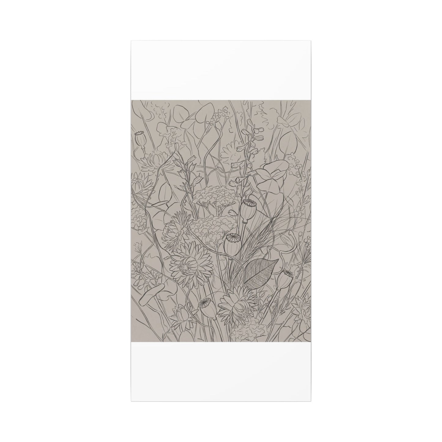 Summer Dried Flowers Minimal Line Canvas Art | Elegant Decor