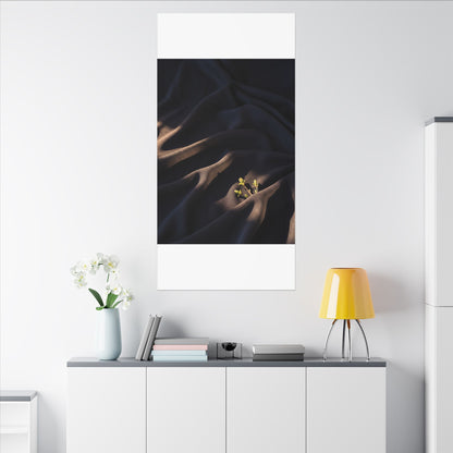 Silk Drape Shadow Zen Canvas Art | Luxurious Dark Japandi Art
