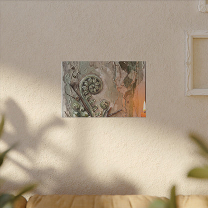 Datsuzoku Fern Unfurling Canvas Art - Japandi Texture