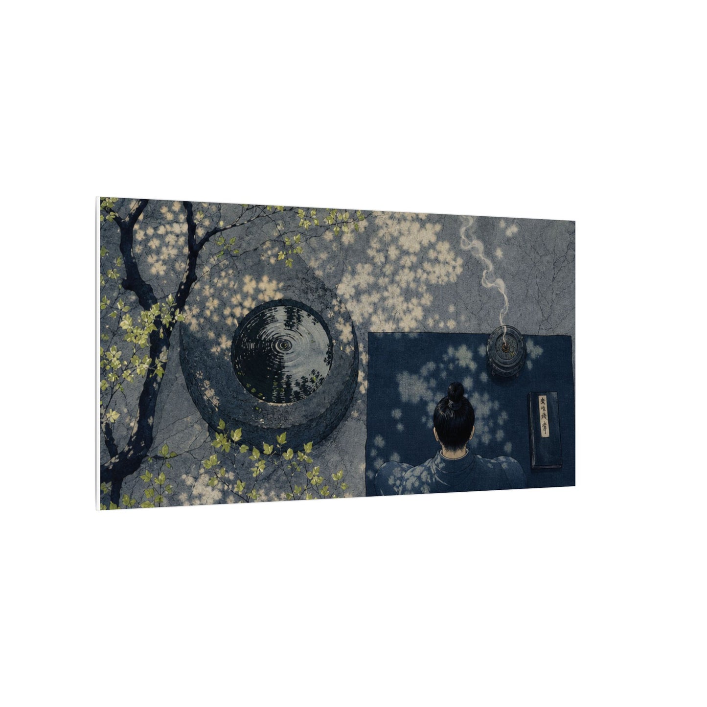 Spring Incense Smoke Ukiyo E Inspired Canvas Art | Tranquil Decor