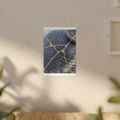 Shibui Water Ripple Canvas Art - Kintsugi Gold Repair