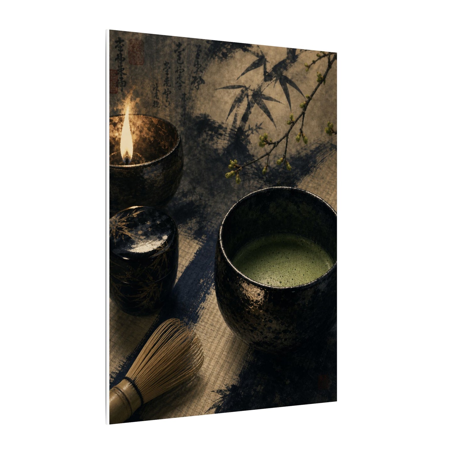 Ma Tea Ceremony Canvas Art - Zen Sumi E