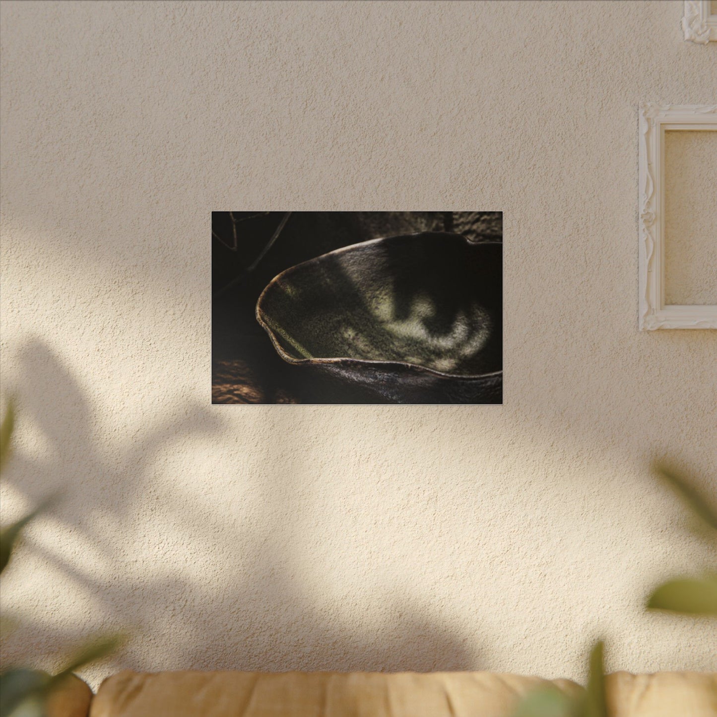 Sophisticated Ceramic Bowl Canvas Art - Dark Texture Dark Japandi
